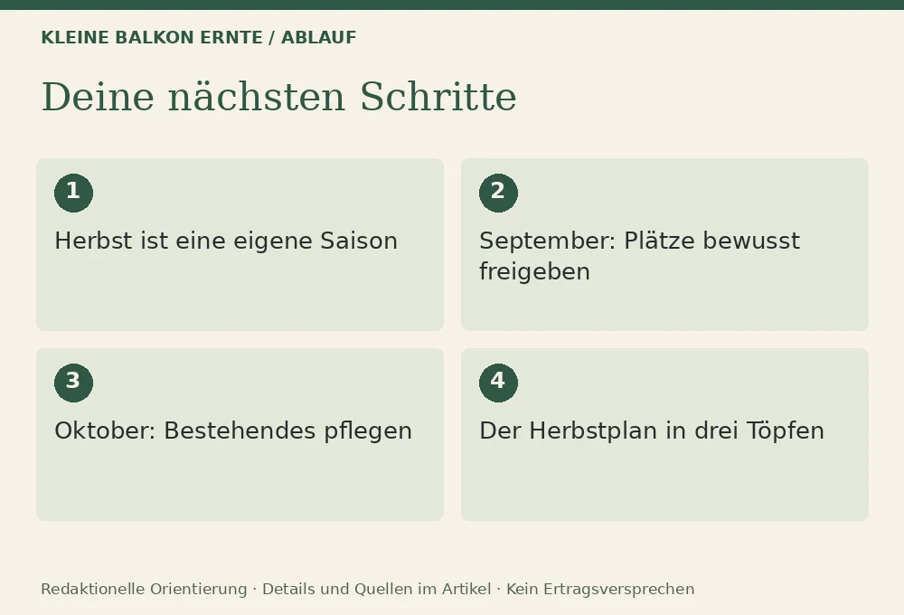 Gemüse für den Herbstbalkon: Ablauf