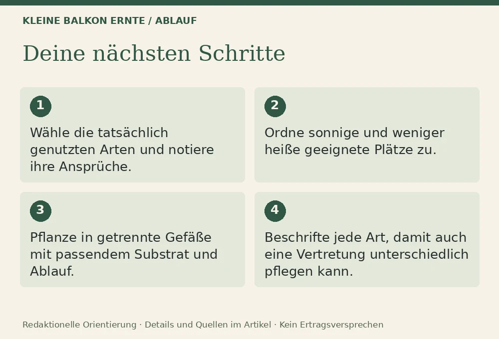 Kräutergarten auf dem Balkon: Ablauf