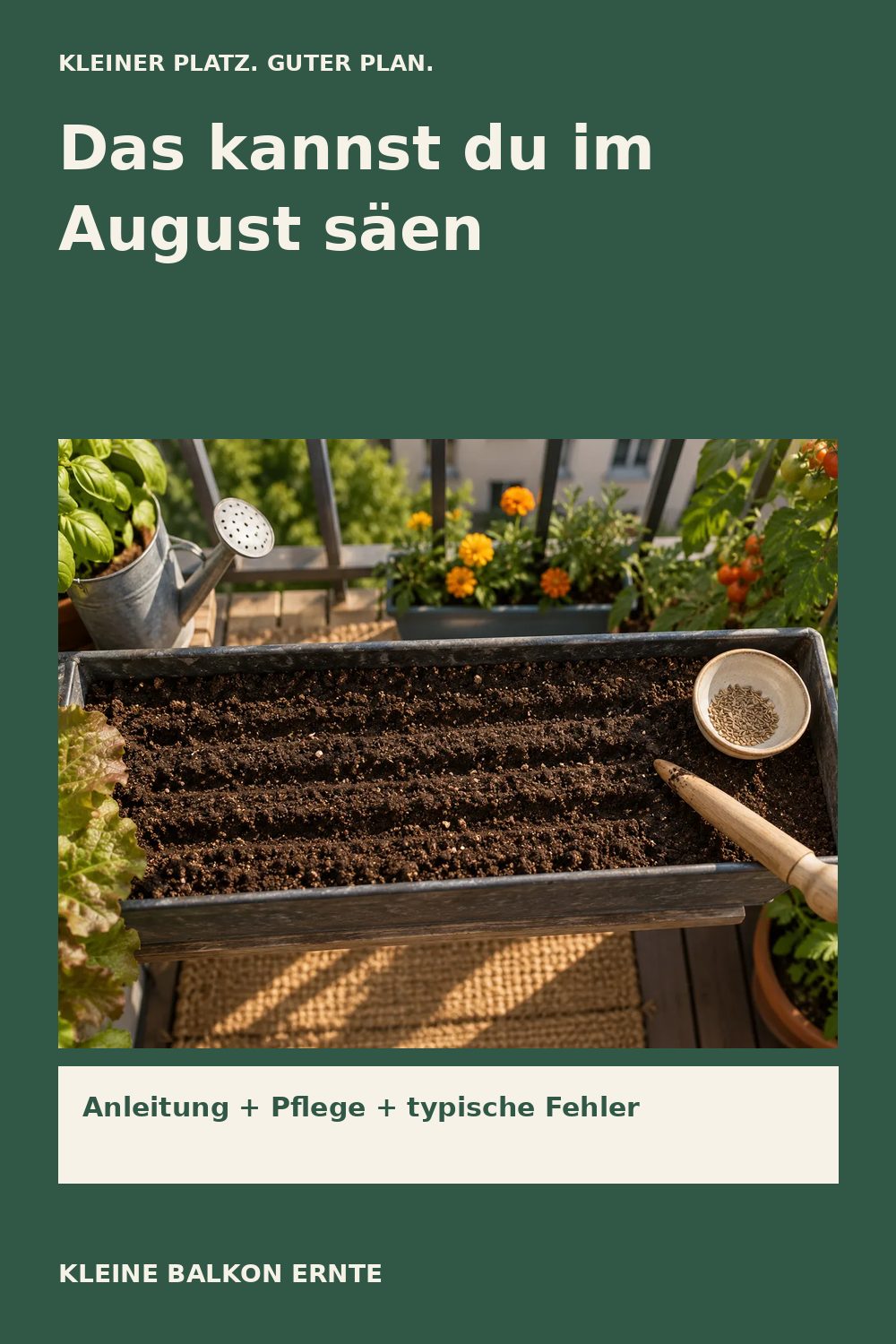 Pinterest-Grafik: Was du im August noch aussäen kannst – Variante 2