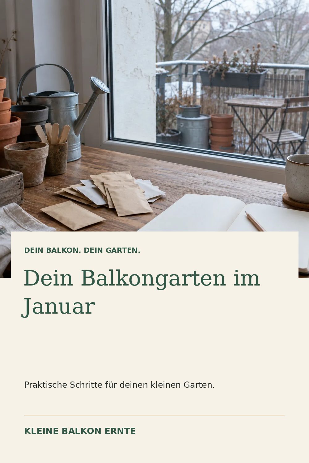 Pinterest-Grafik: Was du im Januar für den Balkongarten vorbereiten kannst – Variante 1