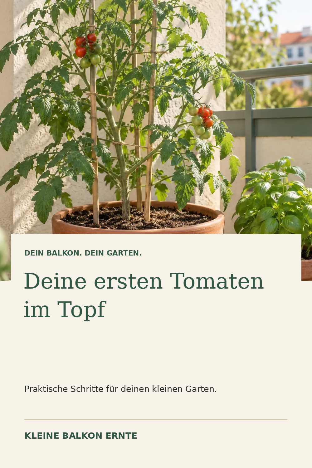 Pinterest-Grafik: Tomaten im Topf anbauen – Variante 1